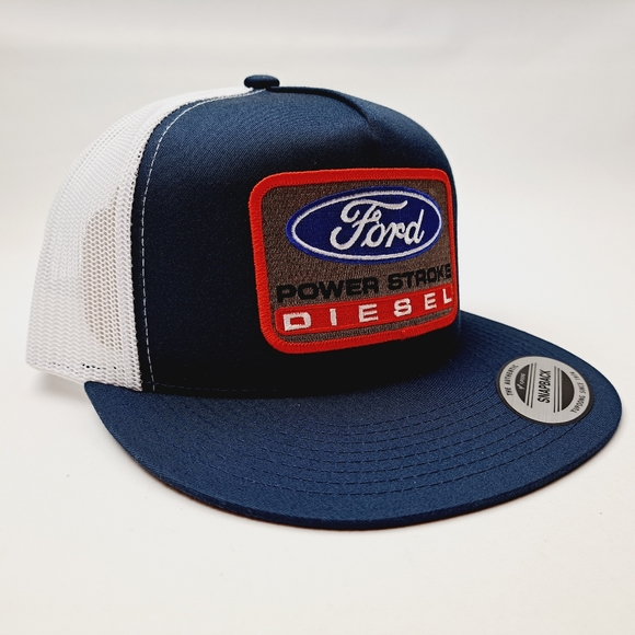 Ford Diesel Embroidered Patch Flat Bill Mesh Trucker Snapback cap hat - Picture 4 of 5